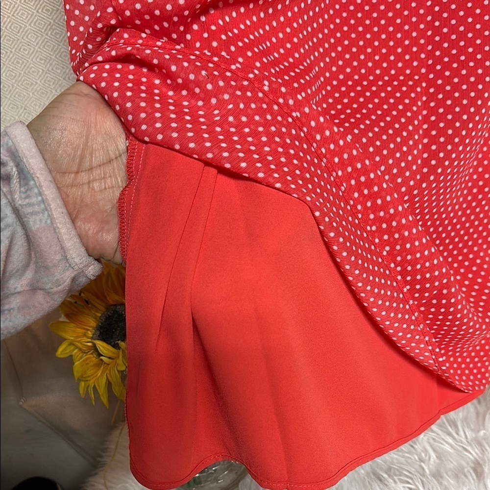 Three Eighty Two Red Polka Dot flowy dress - Picture 9 of 11